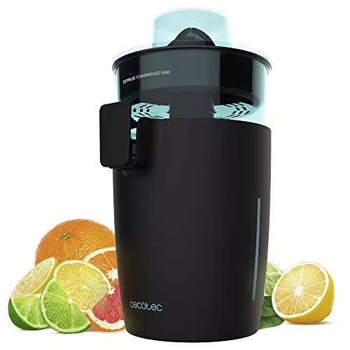 Cecotec - Spremiagrumi elettrico Zitrus TowerAdjust Easy Black Inox - 350 W di potenza