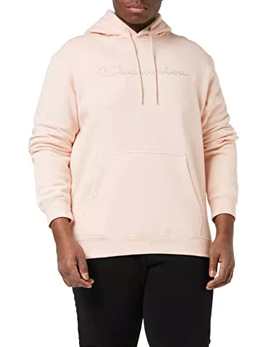 Champion American Classics Fall Fleece Big Logo Felpa con Cappuccio, Rosa Antico