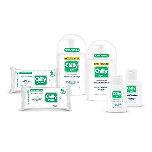 Chilly, Kit Con Detergente Intimo Gel e Salviette Igiene Intima - 6 Pezzi