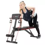 CITYSPORTS Panca Pesi Pieghevole Multifunzione con 7 Posizioni Regolabili e 2 Cinghie da Allenamento, Palestra Domestica