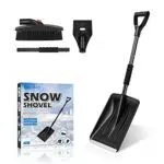 CLISPEED Kit pala da neve 3 in 1 portatile con raschietto per ghiaccio e spazzola da neve