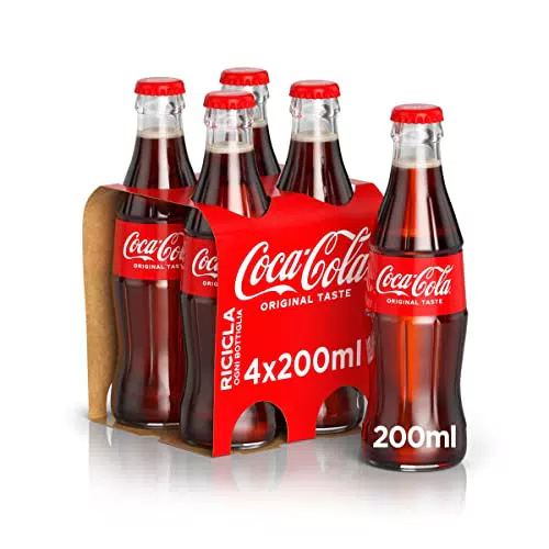 Coca-Cola Original Taste 4 Bottiglie da 200 ml, Tutto il Gusto Originale di Coca-Cola