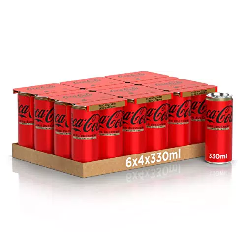 Coca-Cola Zero Zuccheri Zero Caffeina 24 Lattine da 330 ml