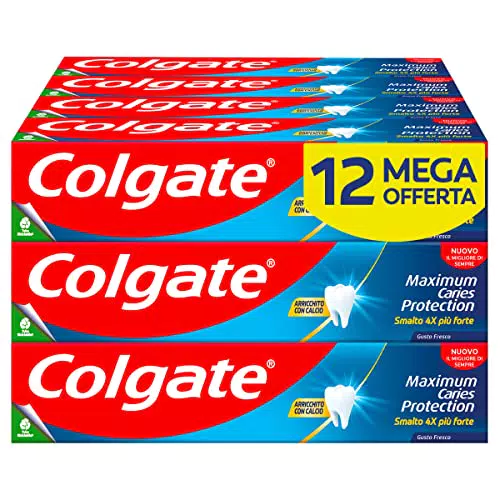 Dentifricio Colgate Maximum Caries Protection 75ml, tecnologia anticarie superiore***| Smalto 4x più forte