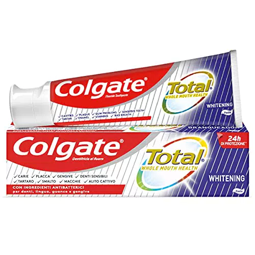 Colgate Total Whitening Dentifricio Sbiancante con Ingredienti Antibatterici
