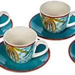 Confezione 6 Tazze Caffè con piatto, 80 cm cubici