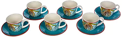 Confezione 6 Tazze Caffè con piatto, 80 cm cubici