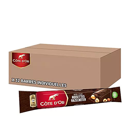 Côte d'Or Barretta di Cioccolato Fondente con Nocciole Intere- 32x45g