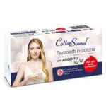 COTTON SOUND ARGENTO - 6 pacchi da 8Fazzoletti in Cotone