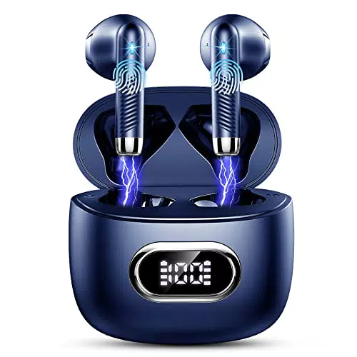 Cuffie Bluetooth 5.3, Auricolari Bluetooth Sport con HD Mic Stereo, blu