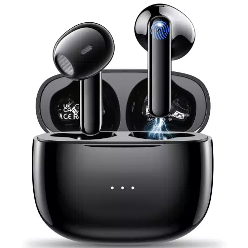 Cuffie Bluetooth, Auricolari Bluetooth 5.3 Con 4 Microfono, nero