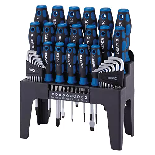 Draper 865/44 - set di cacciaviti con piedistallo in piedi - blu (44 pezzi)