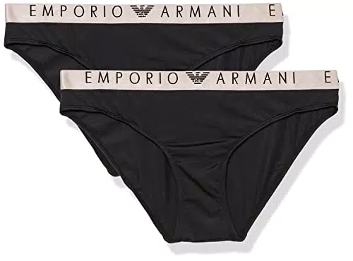 Emporio Armani 2 Confezioni di Slip con Logo Iconic in Microfibra