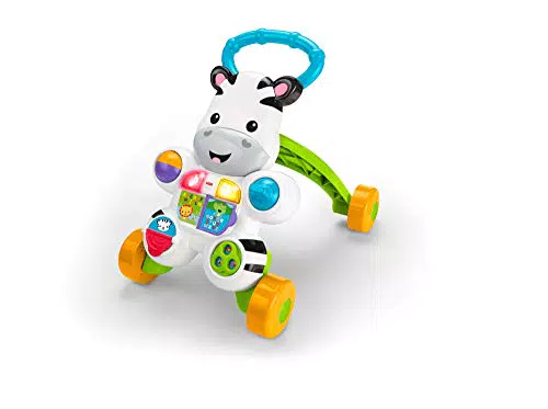 Fisher Price Zebra Primi Passi Spingibile, Giocattolo Elettronico Educativo con Musica e Suoni