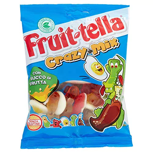 Fruittella Crazy Mix Caramelle Gommose, Gusto Frutti Assortiti con Succo di Frutta