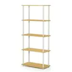 Furinno Scaffali senza Attrezzi Beech/White Tubi tondi