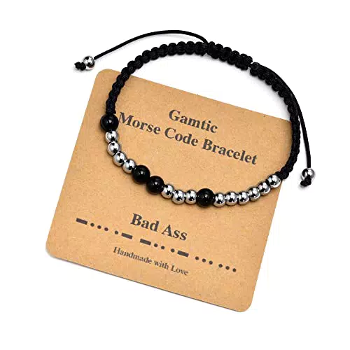 Gamtic Bracciale da Uomo con codice Morse