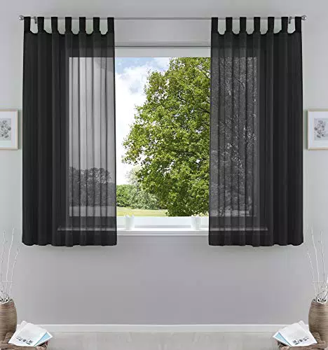 Gardinenbox - Set di 2 tende trasparenti per soggiorno, 175 x 140 cm
