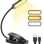 Luce per Lettura Libri a Letto, 10 LED 3 Colore Dimmerabile Luce da Lettura per Libro