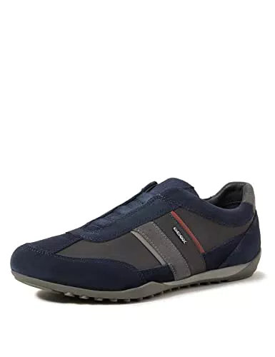 Geox U Wells A, Scarpe da Uomo, Blu/Rosso