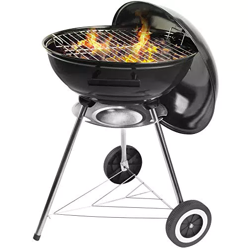 Grandma Shark BBQ Barbecue Sferico 18 pollici, 45 cm con 2 Ruote