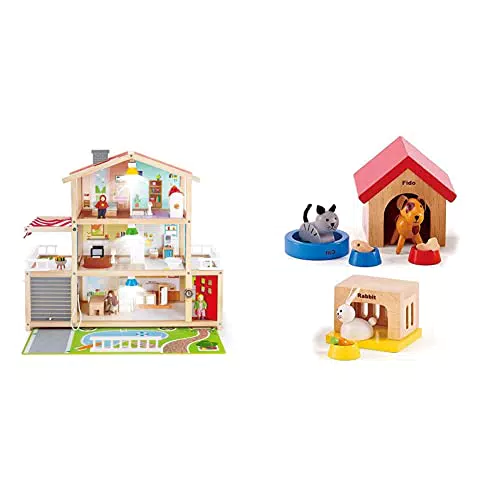 Hape- Casa Delle Bambole Family Mansion, Multicolore