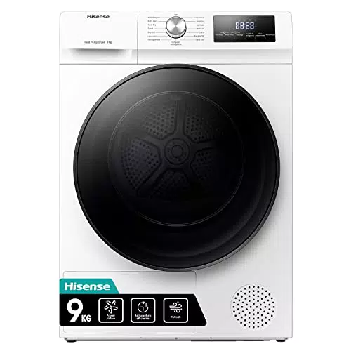 Hisense DHQA902U Asciugatrice a Pompa di Calore con Ion Tech, 9 kg, A++