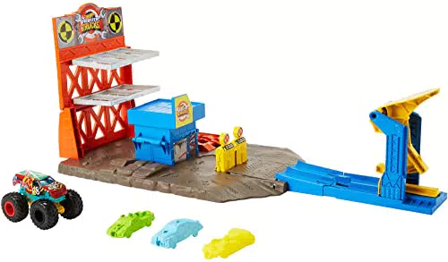 Hot Wheels - Monster Trucks Playset Distruzione Suprema e 3 Macchinine con Lanciatore