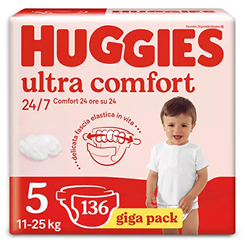 Huggies Ultra Comfort, Taglia 5, Confezione da 136 pannolini