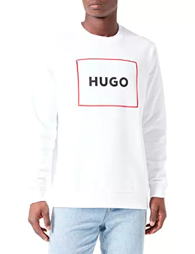 HUGO Delery Maglia di Tuta, Bianco 100