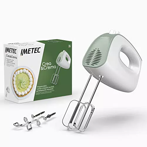 Imetec Crea&Crema sbattitore elettrico, Fruste extralunghe per impasti dolci e panna montata
