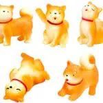 iRenXiao 5 pezzi Mini Figurine di Cani Akita da Giardino in Miniatura