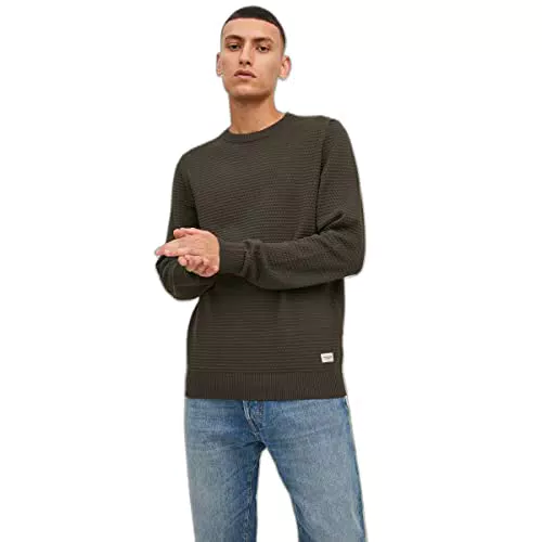 Jack & Jones Jjeatlas Knit Crew Neck Noos Maglione, Rosin