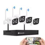 JideTech 8CH 5MP Kit Videosorveglianza WIFI, Sistema di sorveglianza wireless IR night Vision