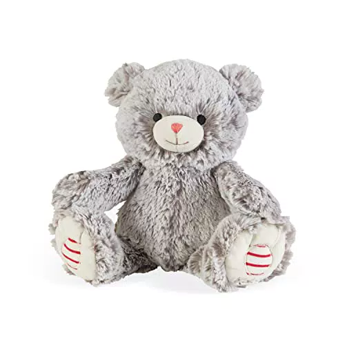 KALOO - Rosso Peluche Musicale Orso Maé Grigio Prestige 31 cm - Orso di peluche in pelliccia morbida - Doudou Baby - Melodia lenitiva Le lu - Zampe lestate - fin dalla nascita