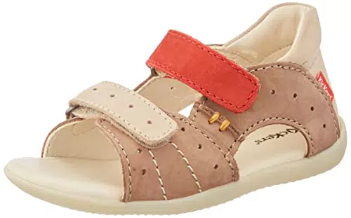 Kickers Boping-2, Sandali, Bambini e ragazzi, Beige Rosso