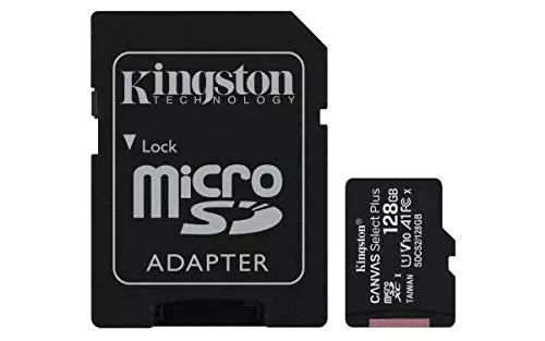 Kingston Canvas Select Plus SDCS2/128GB Scheda microSD Classe 10 con Adattatore SD Incluso