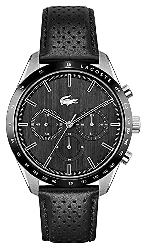 Lacoste Orologio con Cronografo al Quarzo da Uomo con Cinturino in Pelle Nero - 2011109
