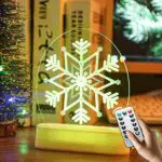 lampada LED 3D con motivo fiocco di neve