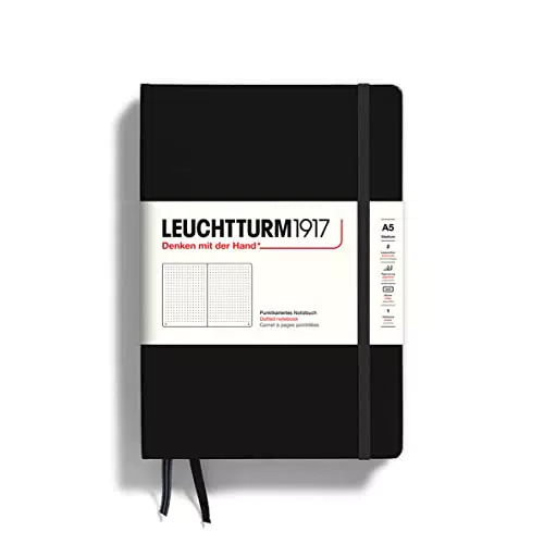 Leuchtturm 1917 notebook con copertina rigida, 249 pagine A puntini Dotted nero