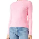 Levi's felpa girocollo in maglia a costine morbido al tatto, rosa