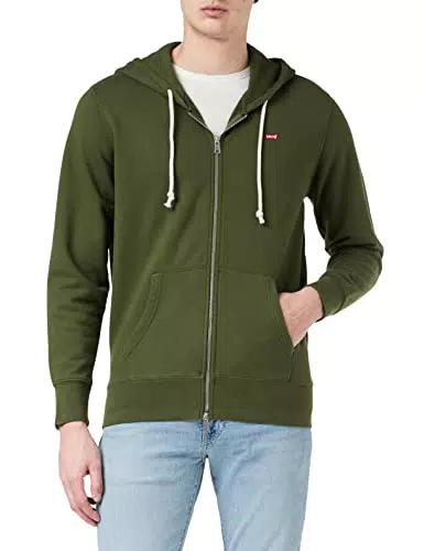 Levi's Zip Up Sweatshirt Uomo, Mossy Green, XS