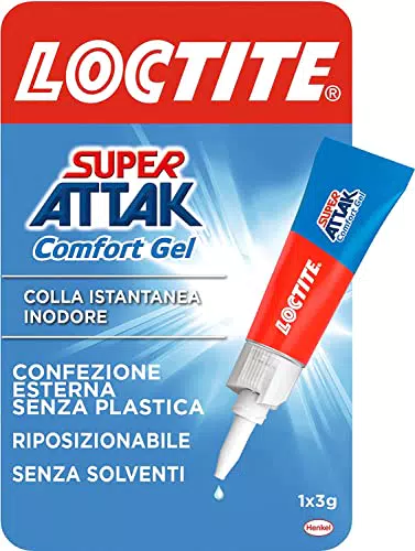 Loctite Super Attak Comfort Gel, Super colla trasparente e potente