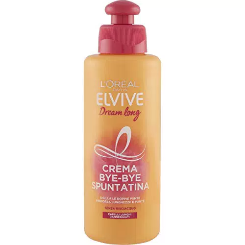 L'Oréal Paris Trattamento Elvive Dream Long, Crema Capelli Senza Risciacquo Bye-Bye Spuntatina per Capelli Lunghi Danneggiati