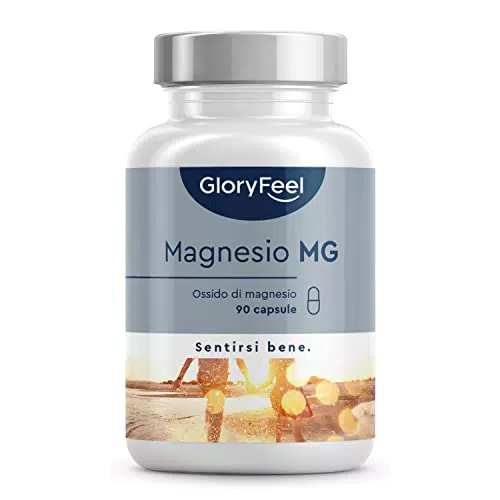 Magnesio Integratore, 90 Capsule per 3 Mesi di Fornitura