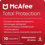 McAfee Total Protection 2023, 10 dispositivi, Software antivirus per la sicurezza in Internet