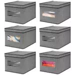 mDesign Set da 6 Scatole contenitori con Finestra Trasparente e Coperchio