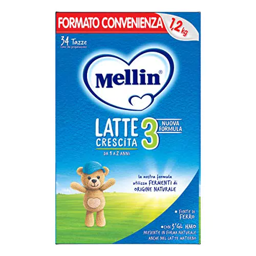 Mellin 3 Latte in Polvere di Crescita - 3 Confezioni di 1200gr
