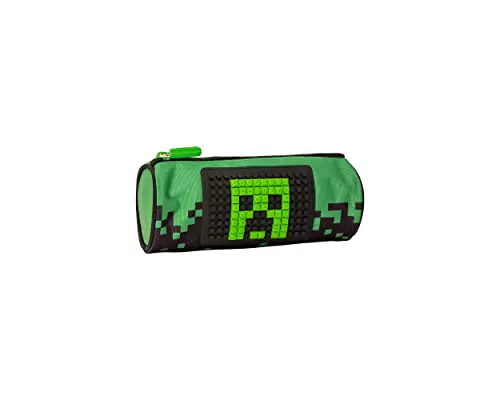 Minecarft Astuccio Scuola Rotondo - Verde