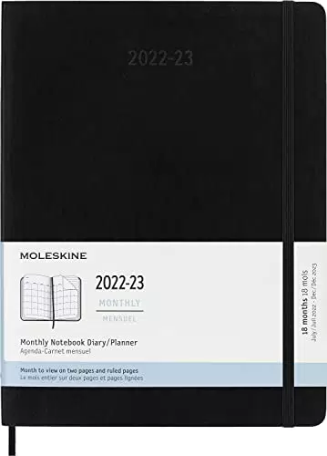 Moleskine Agenda Mensile 2022-2023, Agenda 18-Mesi, Agenda Mensile con Copertina Morbida